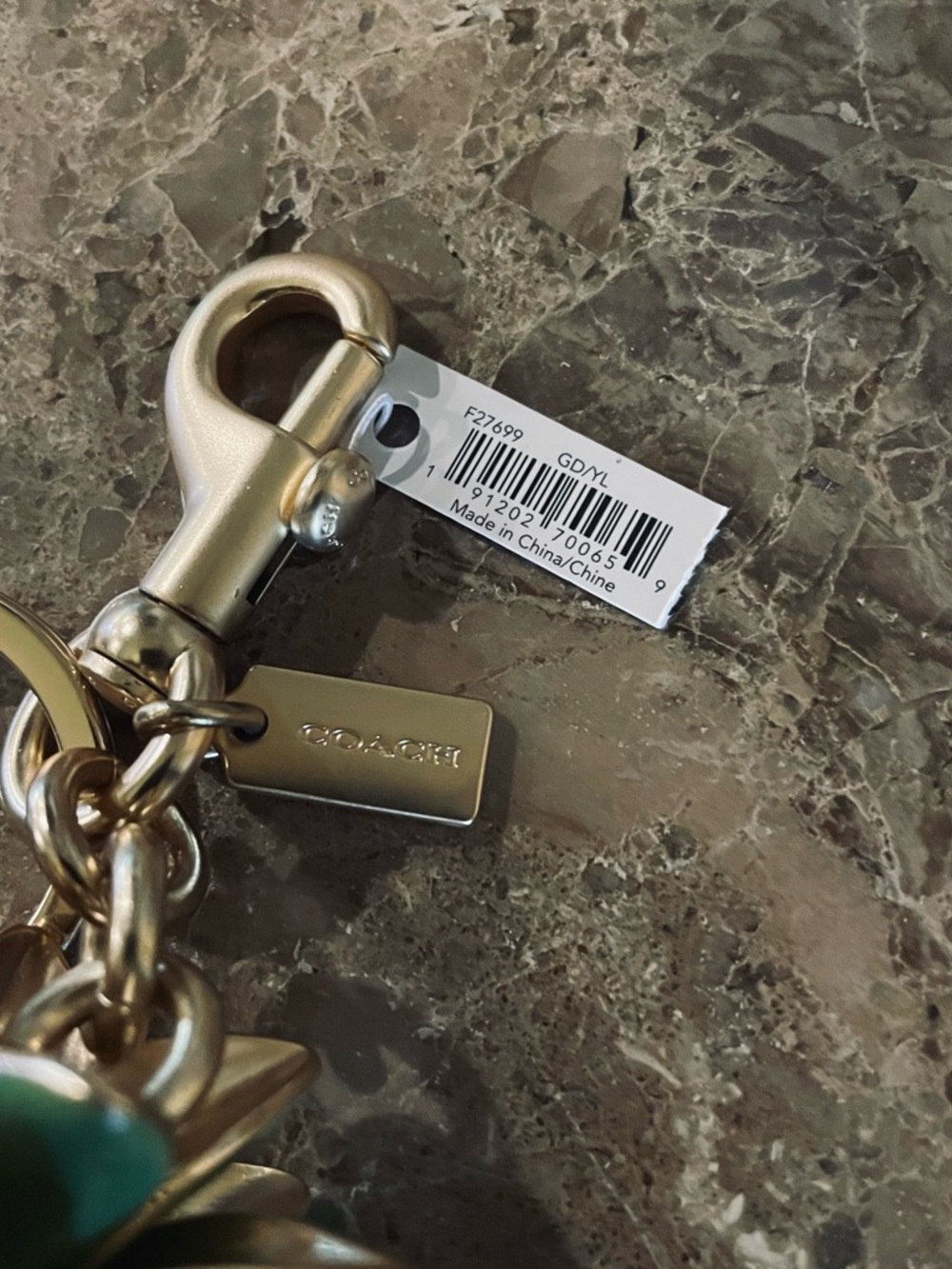 COACH Pineapple 3D Bag Charm Keychain Style No. F27699 Gold/Yellow NWT - Picture 6 of 11